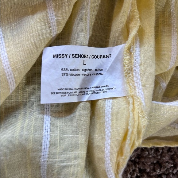 Nine West Yellow Striped Blouse - Picture 9 of 11